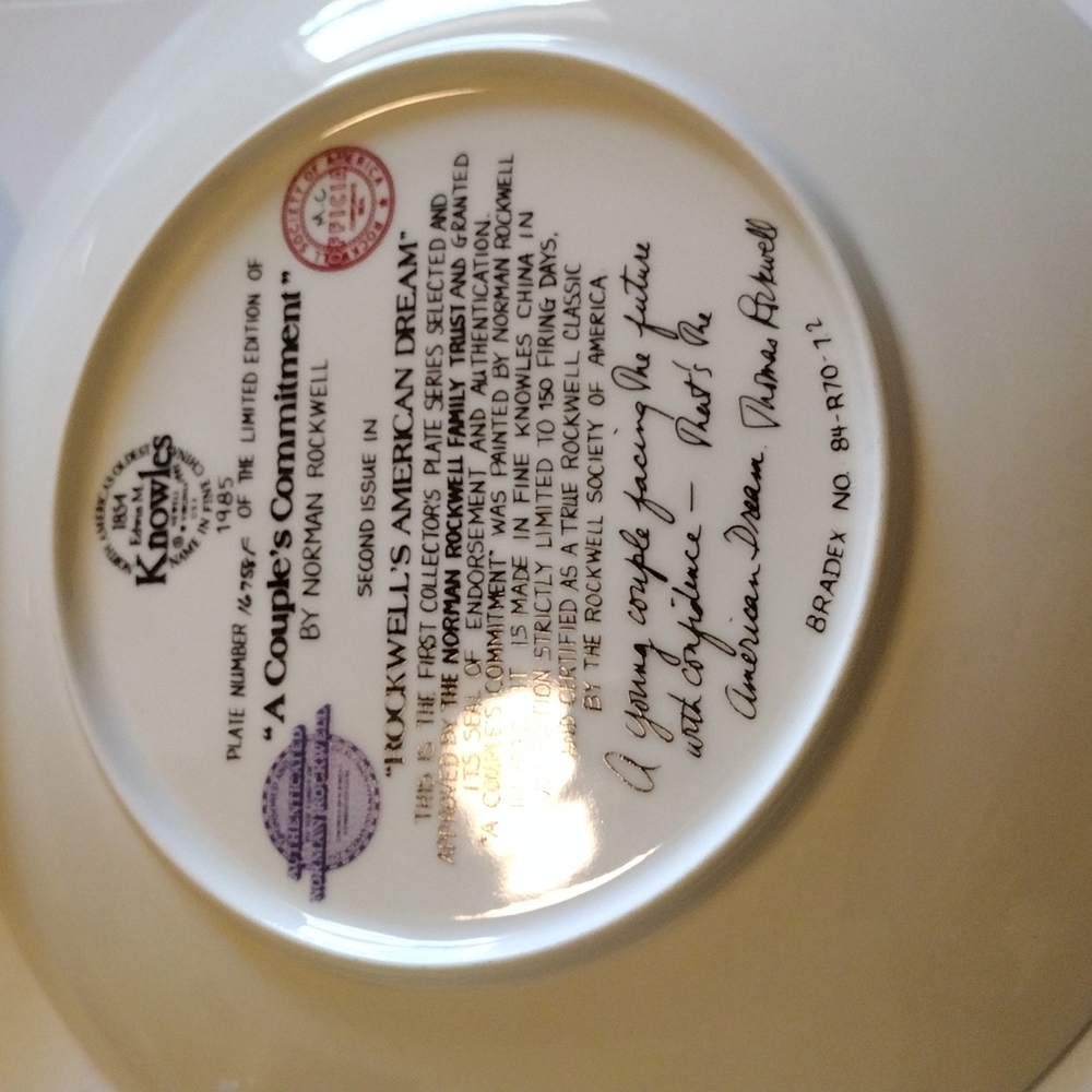 5 AUTHENTICATED NORMAN ROCKWELL PLATES - Picture 7 of 14